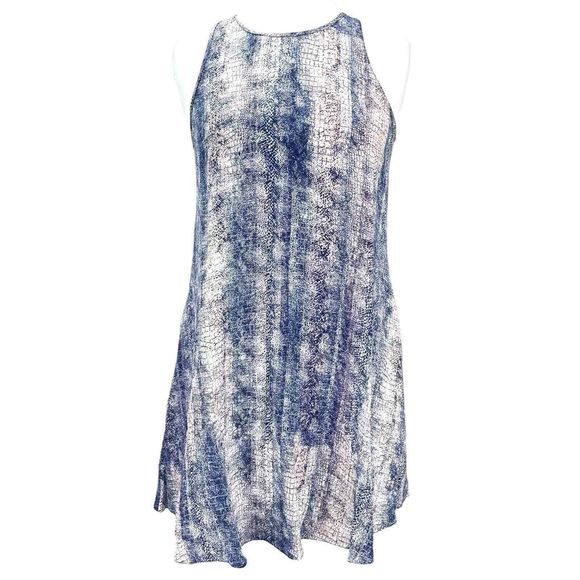 Rory Beca 100% Silk Snakeskin Print Racerback Tank Sheath Mini Dress Size Small - Picture 3 of 10